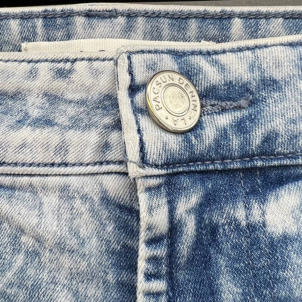 Pacsun Stacked Skinny Jeans Distressed Acid Wash Women's Size 30x32 - Picture 9 of 15